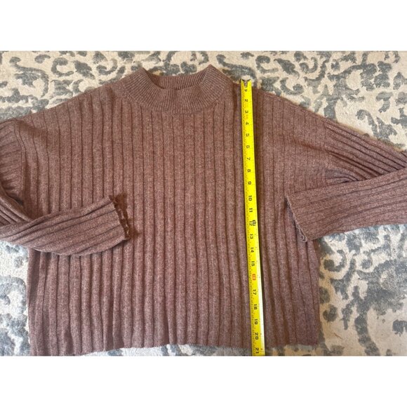Madewell mockneck cropped brown women’s sweater large - Picture 2 of 8